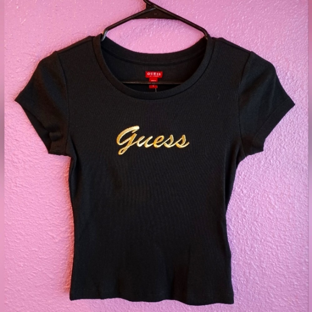 Guess Black and Gold Women's Top